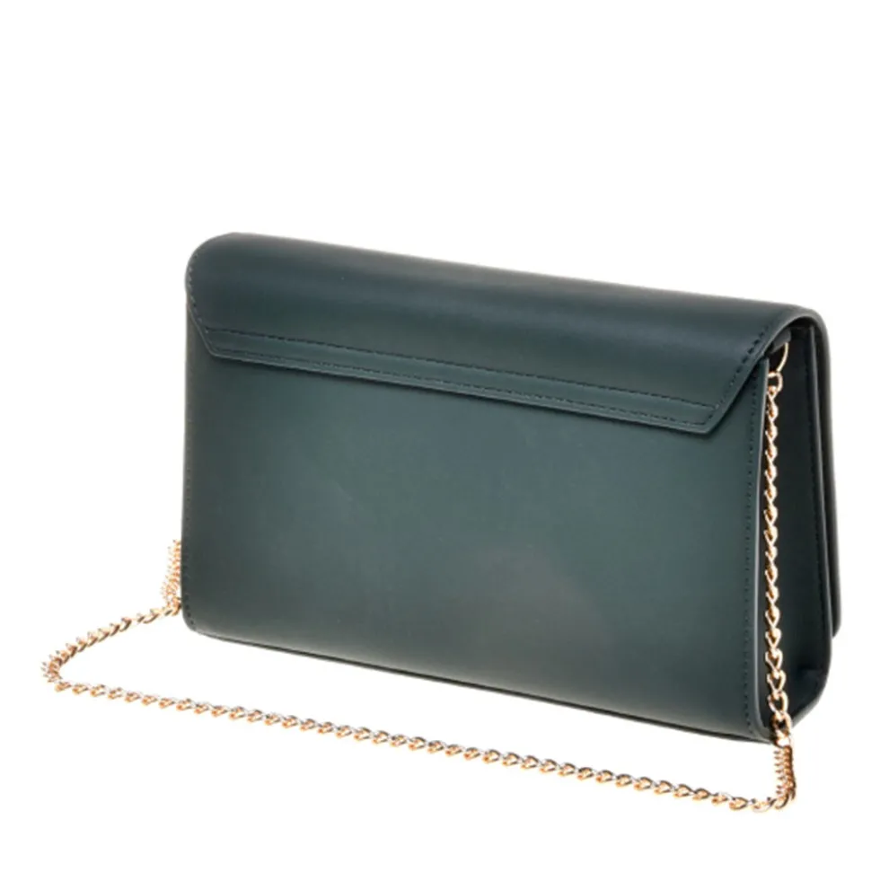 Clutch Donna con Tracolla LOVE MOSCHINO Verde con Maxi Logo