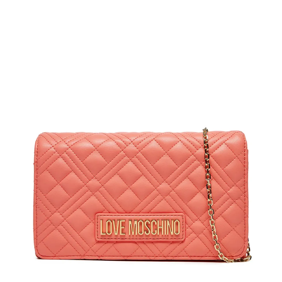 Clutch Donna con Tracolla LOVE MOSCHINO linea Smart Daily Quilted Corallo