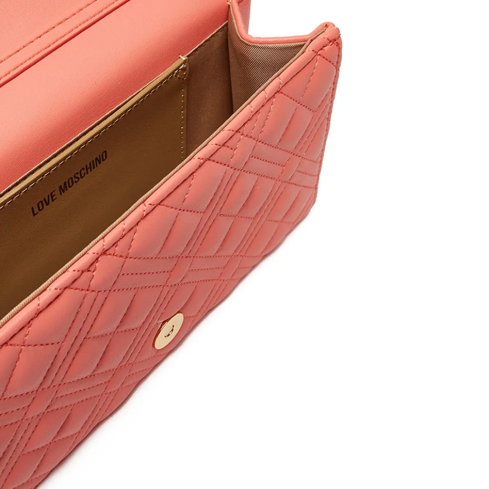 Clutch Donna con Tracolla LOVE MOSCHINO linea Smart Daily Quilted Corallo