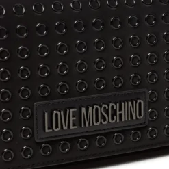 Clutch Donna con Tracolla LOVE MOSCHINO linea Glam Up Nera con Logo Canna di Fucile