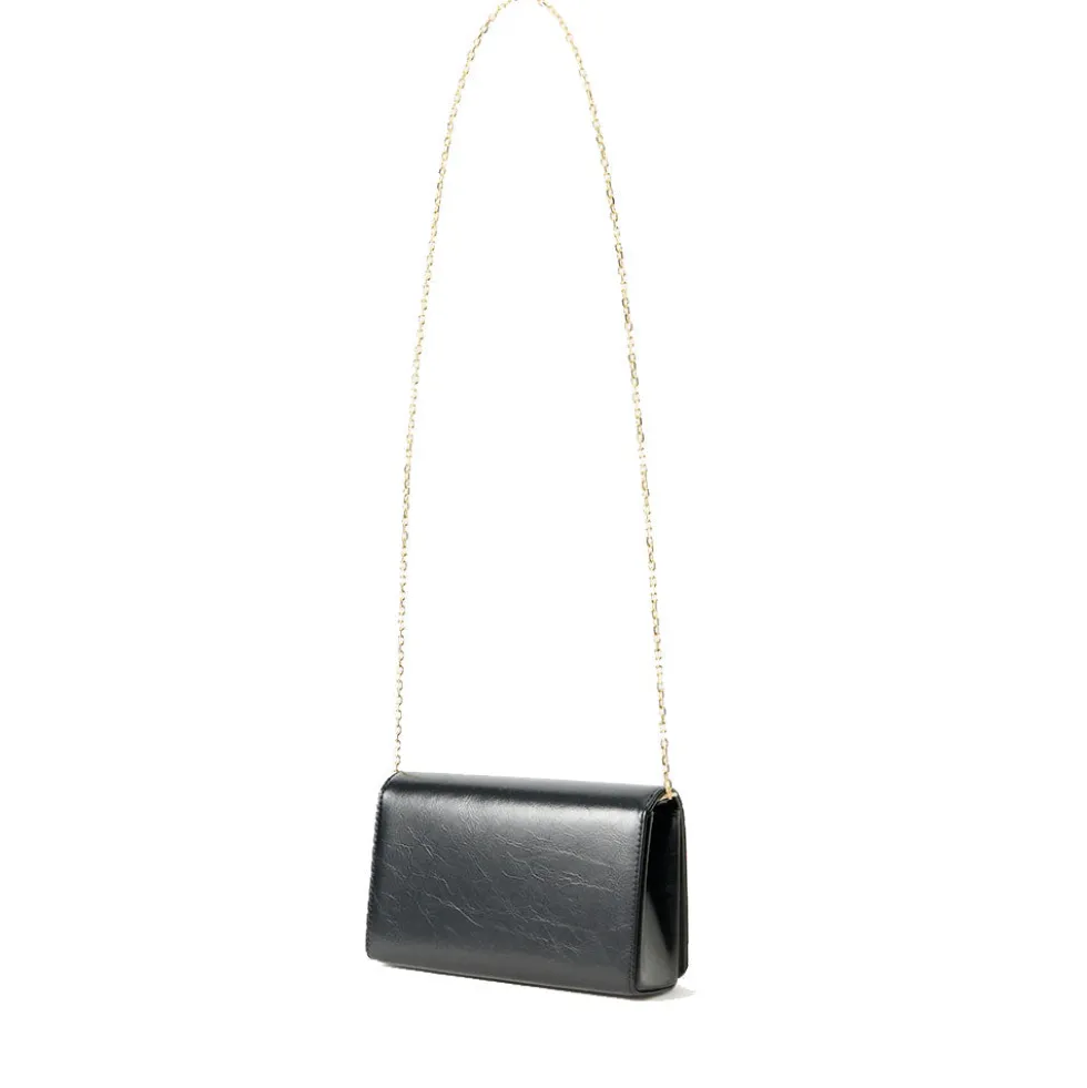 Clutch Donna con Tracolla LOVE MOSCHINO Nera con Logo Ricamato e Borchie