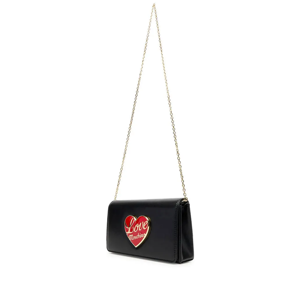 Clutch Donna con Tracolla LOVE MOSCHINO linea Smart Daily Bag Nera con Cuore Logato