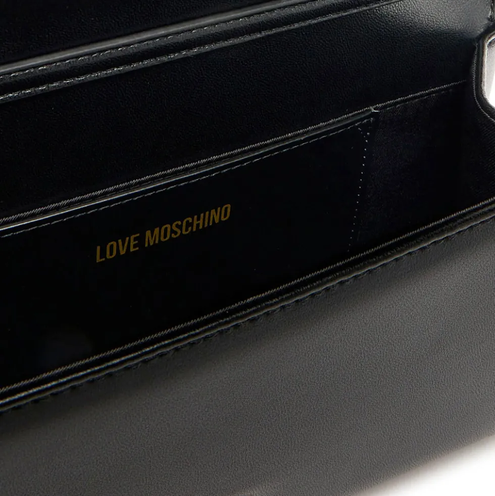 Clutch Donna con Tracolla LOVE MOSCHINO linea Smart Daily Bag Nera con Cuore Logato
