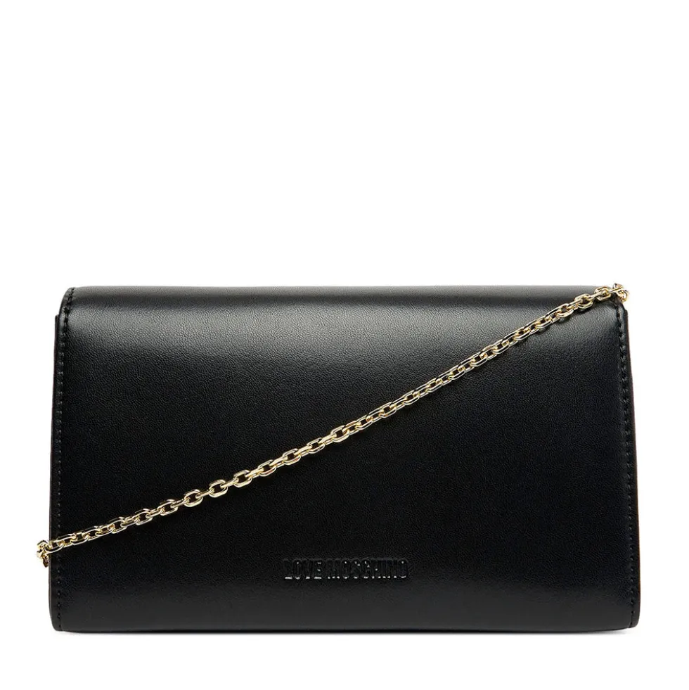Clutch Donna con Tracolla LOVE MOSCHINO linea Smart Daily Bag Nera con Cuore Logato
