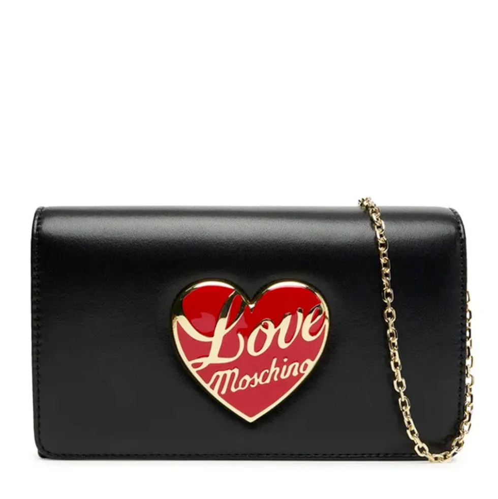 Clutch Donna con Tracolla LOVE MOSCHINO linea Smart Daily Bag Nera con Cuore Logato