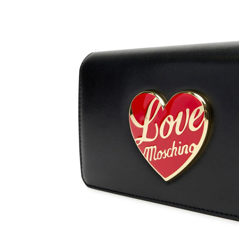 Clutch Donna con Tracolla LOVE MOSCHINO linea Smart Daily Bag Nera con Cuore Logato