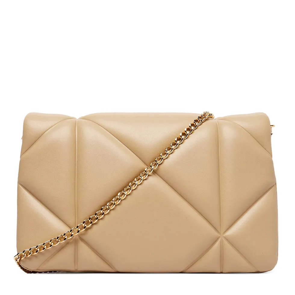 Clutch Trapuntata con Tracolla LOVE MOSCHINO linea Embossed Taupe