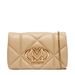 Clutch Trapuntata con Tracolla LOVE MOSCHINO linea Embossed Taupe