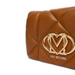Clutch Trapuntata con Tracolla LOVE MOSCHINO linea Embossed color Cuoio