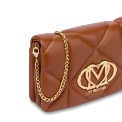 Clutch Trapuntata con Tracolla LOVE MOSCHINO linea Embossed color Castagna