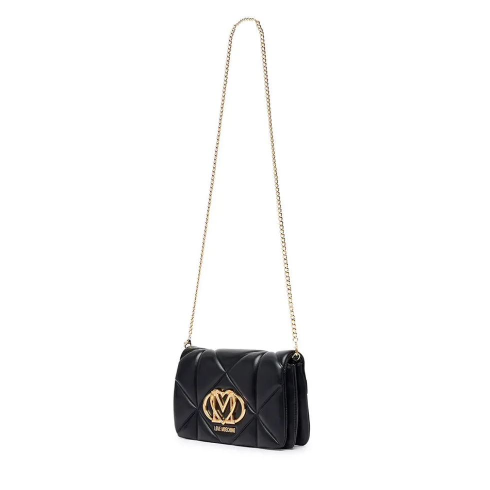 Clutch Trapuntata con Tracolla LOVE MOSCHINO linea Embossed Nero
