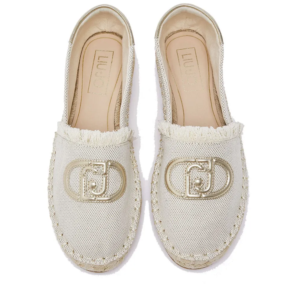 Espadrillas Donna LIU JO Capri 01 in Canvas Beige con Maxi Logo