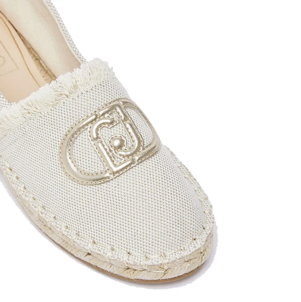 Espadrillas Donna LIU JO Capri 01 in Canvas Beige con Maxi Logo