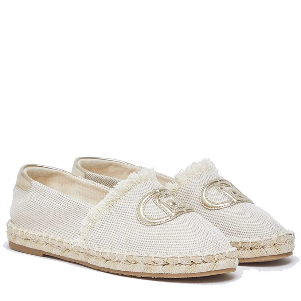 Espadrillas Donna LIU JO Capri 01 in Canvas Beige con Maxi Logo