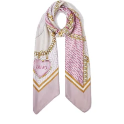 Foulard Donna 120 x 120 cm LIU JO in Tessuto stampa Fiocco Rosa