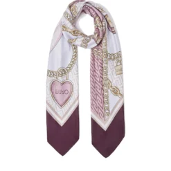 Foulard Donna 120 x 120 cm LIU JO in Tessuto stampa Fiocco Marrone