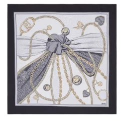 Foulard Donna 120 x 120 cm LIU JO in Tessuto stampa Fiocco Nero