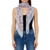Foulard Donna 120 x 120 cm LIU JO in Tessuto Stampato Blu Chiaro