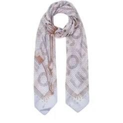 Foulard Donna 120 x 120 cm LIU JO in Tessuto Stampato Blu Chiaro