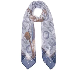 Foulard Donna 120 x 120 cm LIU JO in Tessuto Stampato Blu Scuro
