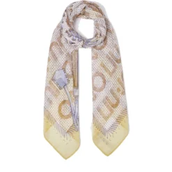 Foulard Donna 120 x 120 cm LIU JO in Tessuto Stampato Giallo