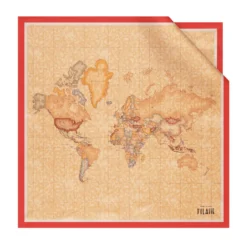 Foulard 70 x 70 cm 1A Classe Alviero Martini in Seta stampa Geo Classic e Rosso Papavero 3270