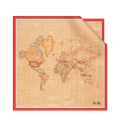 Foulard 50 x 50 cm 1A Classe Alviero Martini in Seta stampa Geo Classic e Rosso Papavero 3250