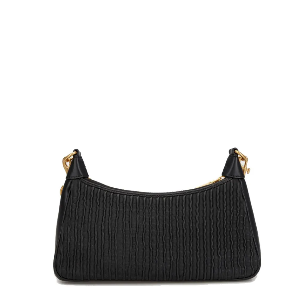 Hobo Bag con Tracolla LOVE MOSCHINO in Nappa Pleated Nera