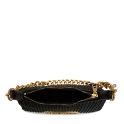 Hobo Bag con Tracolla LOVE MOSCHINO in Nappa Pleated Nera