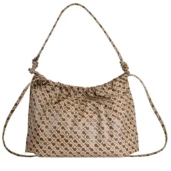 Hobo Bag Donna GHERARDINI in Tessuto Softy colore Tabacco - Burro