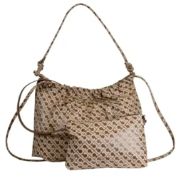 Hobo Bag Donna GHERARDINI in Tessuto Softy colore Tabacco - Burro