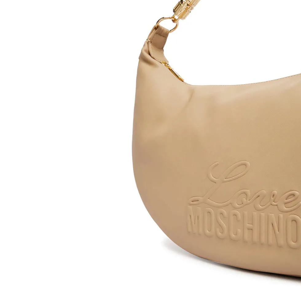Hobo Bag Donna LOVE MOSCHINO in Ecopelle Taupe