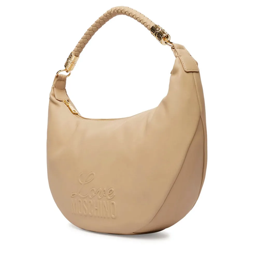Hobo Bag Donna LOVE MOSCHINO in Ecopelle Taupe