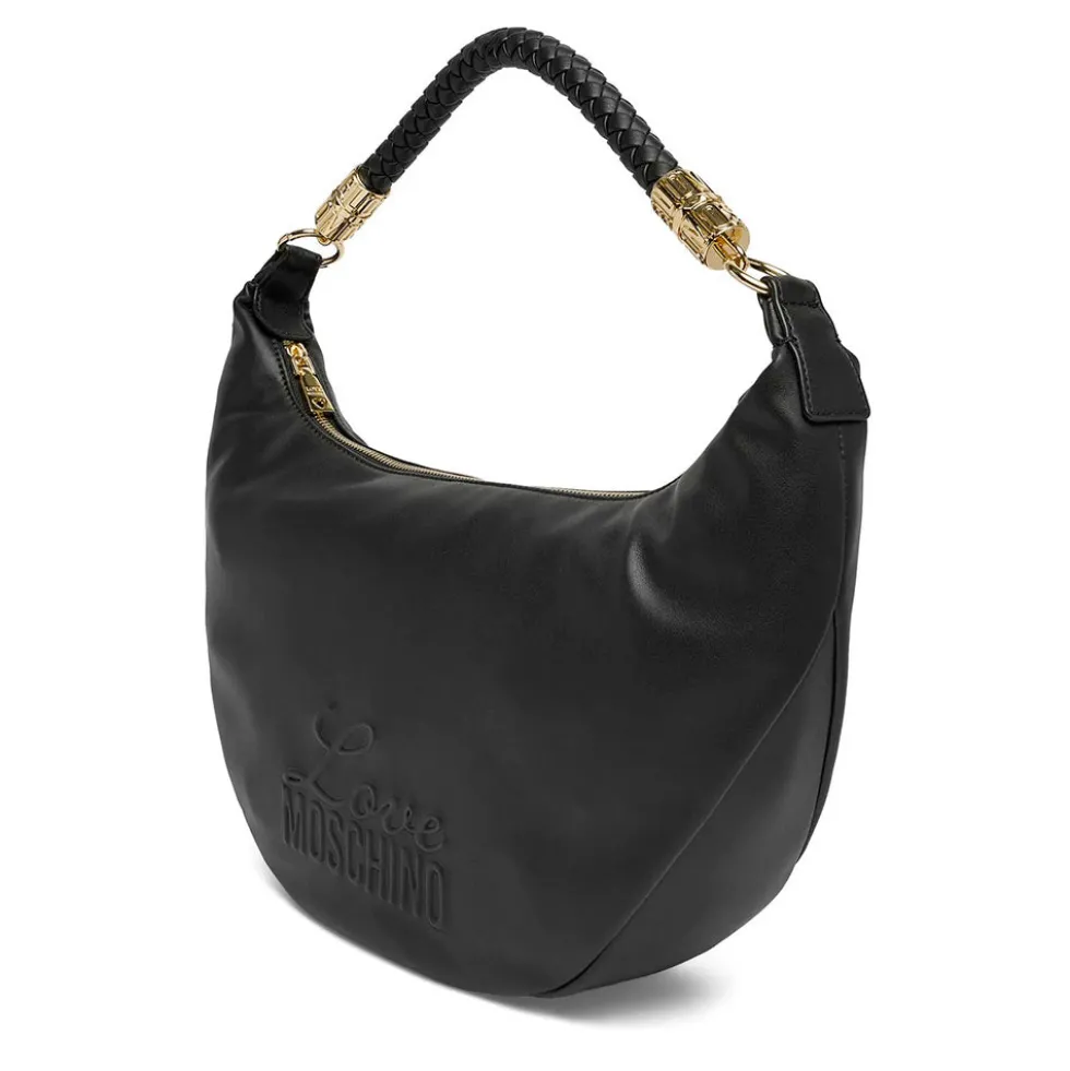Hobo Bag Donna LOVE MOSCHINO in Ecopelle Nera