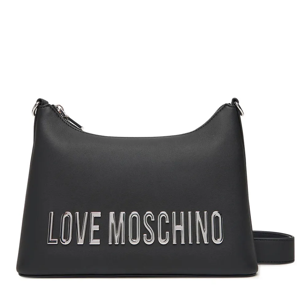 Hobo Bag Donna LOVE MOSCHINO linea Bold Bag colore Nero e Nikel