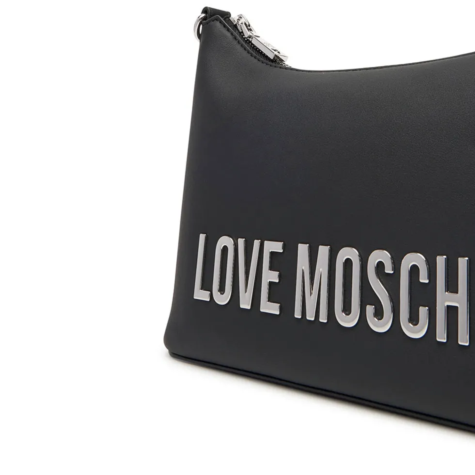 Hobo Bag Donna LOVE MOSCHINO linea Bold Bag colore Nero e Nikel