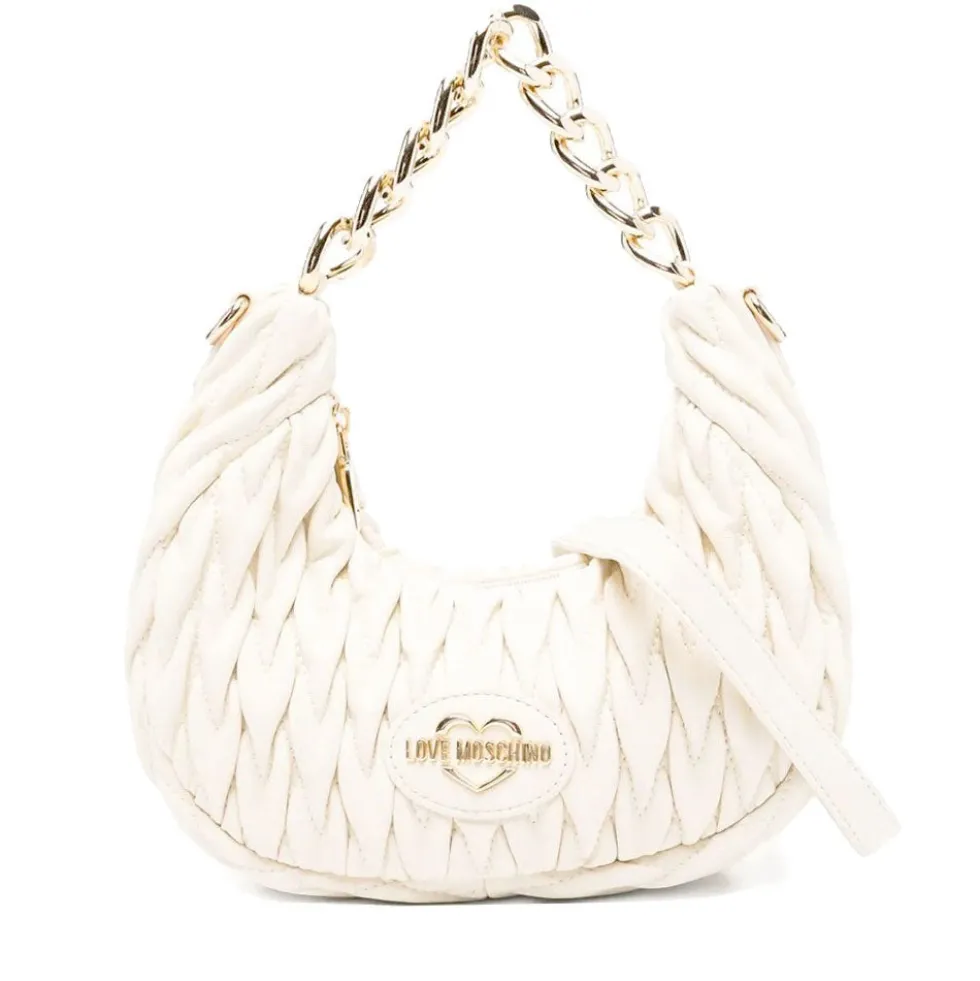Hobo Bag Donna LOVE MOSCHINO Trapuntata Avorio