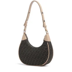 Hobo Bag Donna Small LIU JO in Tessuto Jacquard Testa di Moro con Logo All Over