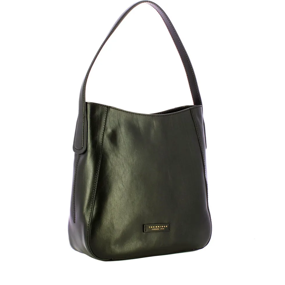 Hobo Bag Donna THE BRIDGE linea Maddalena in Pelle Nera