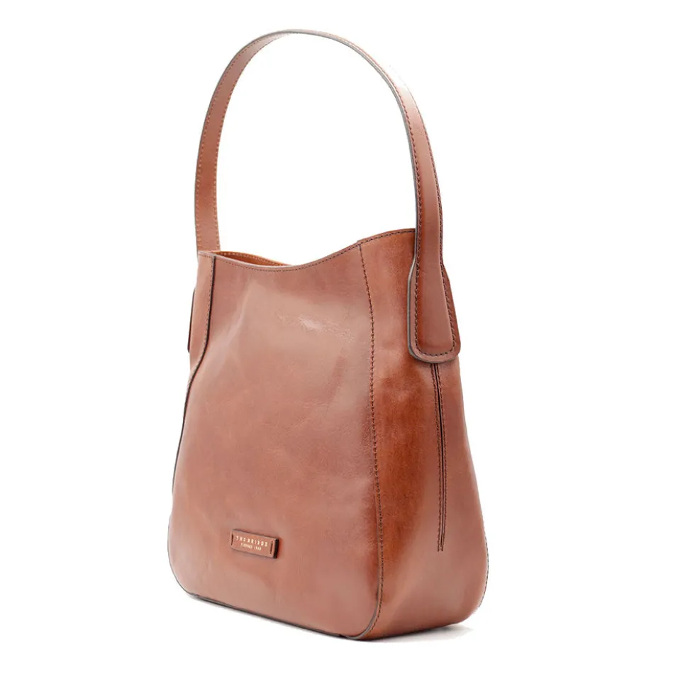 Hobo Bag Donna THE BRIDGE linea Maddalena in Pelle Marrone