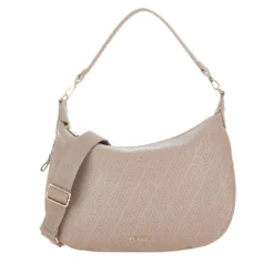 Hobo Bag Large con Tracolla LIU JO color Mocha con Logo Laserato Monogram