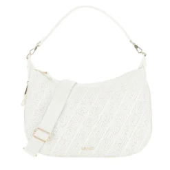 Hobo Bag Large con Tracolla LIU JO color Crema con Logo Laserato Monogram