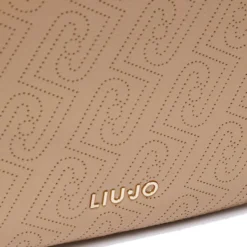 Hobo Bag Large con Tracolla LIU JO color Cammello con Logo Laserato Monogram