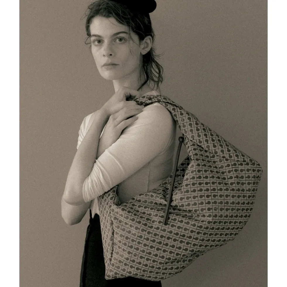 Hobo Bag Large GHERARDINI in Tessuto Softy colore Toffee
