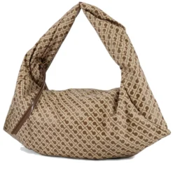 Hobo Bag Large GHERARDINI in Tessuto Softy colore Tabacco Burro