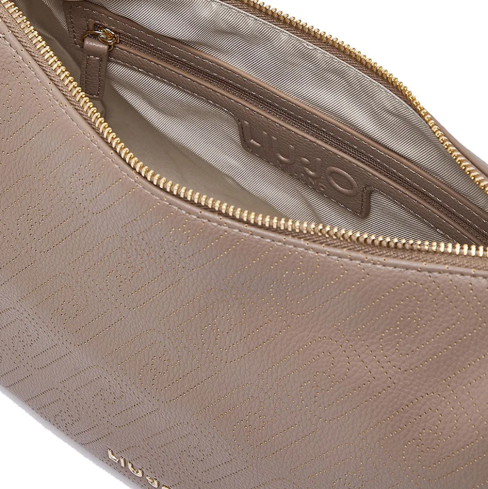 Hobo Bag Media con Tracolla LIU JO Marrone con Logo Laserato Monogram