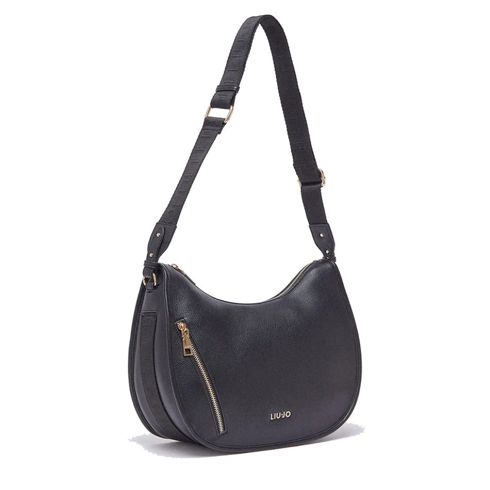 Hobo Bag Media Donna LIU JO Better stampa Bottalata Nera