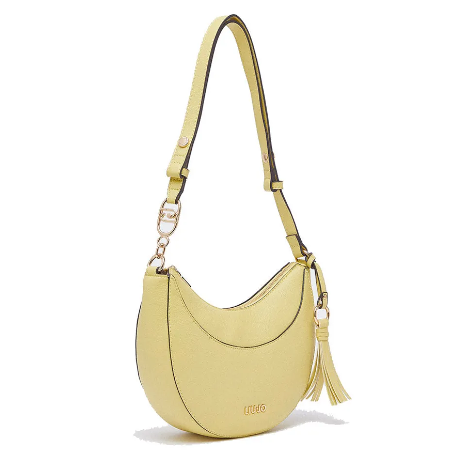 Hobo Bag Media Donna LIU JO stampa Bottalata Giallo Avocado con Charm
