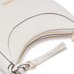 Hobo Bag Media Donna LIU JO stampa Bottalata color Panna con Charm