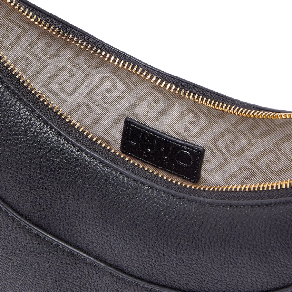 Hobo Bag Media Donna LIU JO stampa Bottalata Nera con Charm